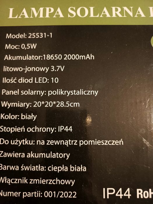 Lampa solarna LED