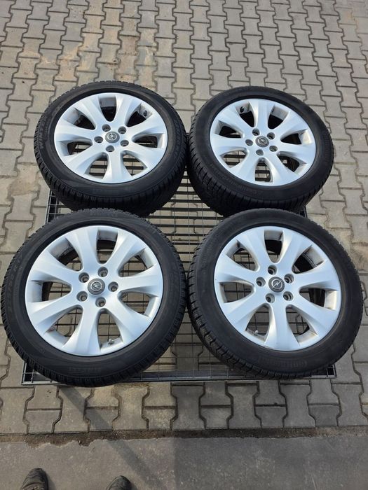 Opel Astra j Zafira c 5x115 r17 felgi aluminiowe koła opony zimowe 225/50 czujniki tpms Komplet 2x pirelli 2x continental