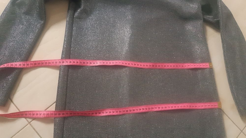 Srebrna elegancka imprezowa sukienka 38 40 H&M