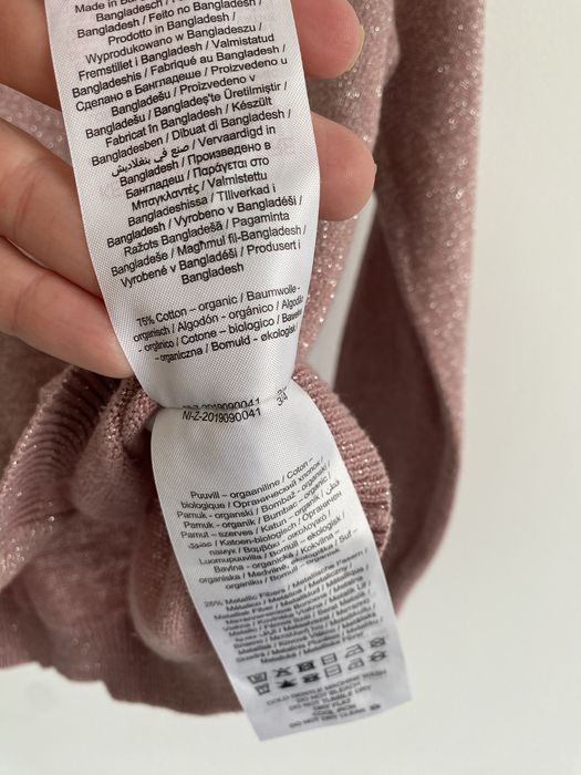 Sweter na guziki 92/98 name it różowy pozłacany