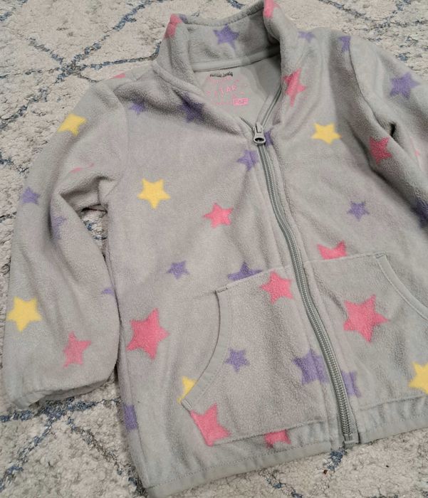 Szara, polarowa bluza dla dziewczynki, rozm. 98