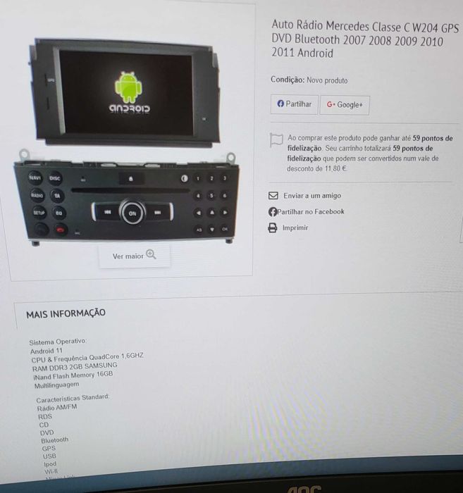 Radio Androide para mercedes+Ecrã