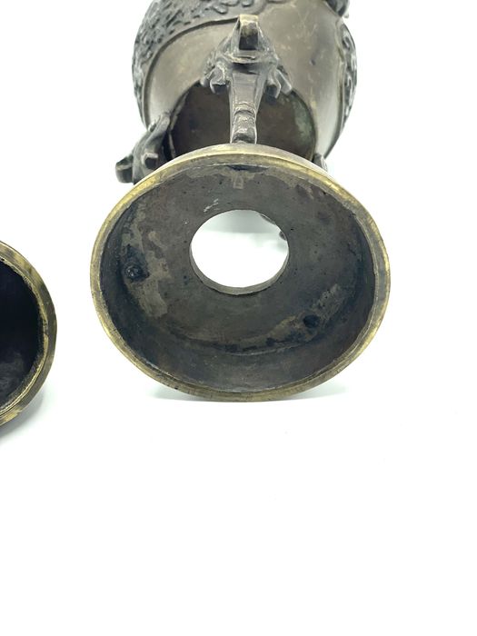 Incensario defumador oriental chines bronze sec 19