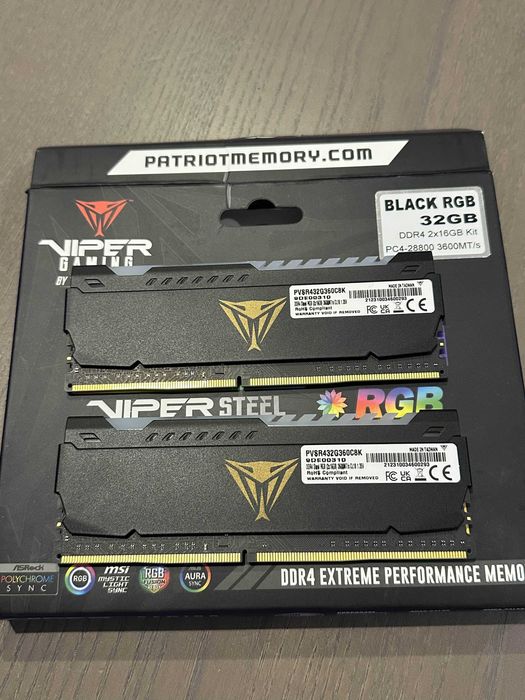 Patriot 32GB (2x16GB) 3600MHz CL18 RGB