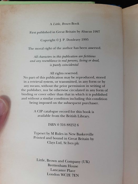 J. P. Donleavy – The Lady who Liked Clean Rest Rooms