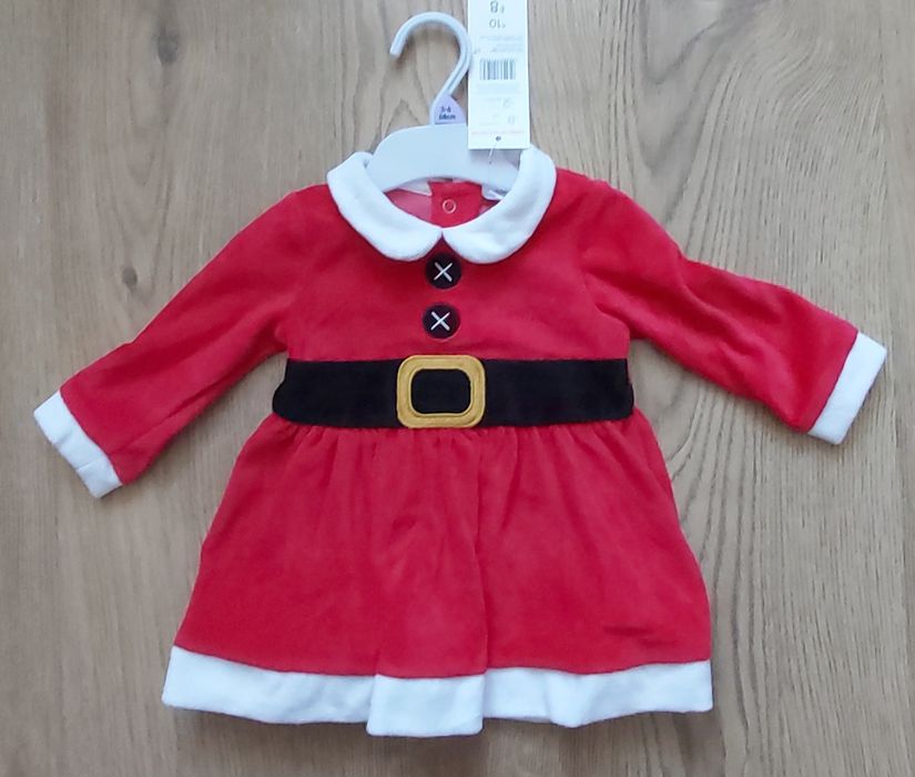 Nowa sukienka świąteczna F&F, sukienka na święta, 3-6 m-cy, 62-68 cm