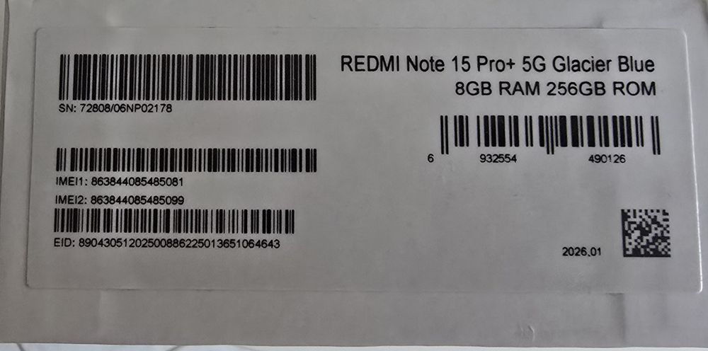 REDMI Note 15 Pro+ 5G 8 GB/256 GB