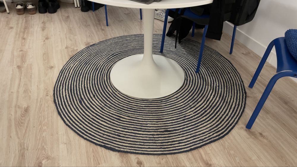 Tapete redondo juta/algodão