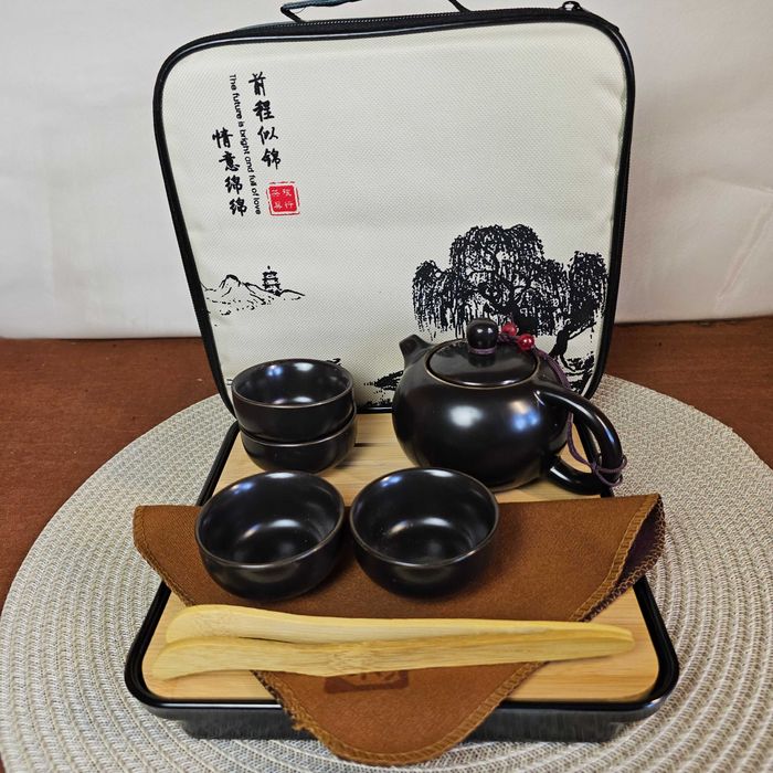 Дорожній чайний набір +❱ сервіз на 4 персони ❰+ для чайної церемонії