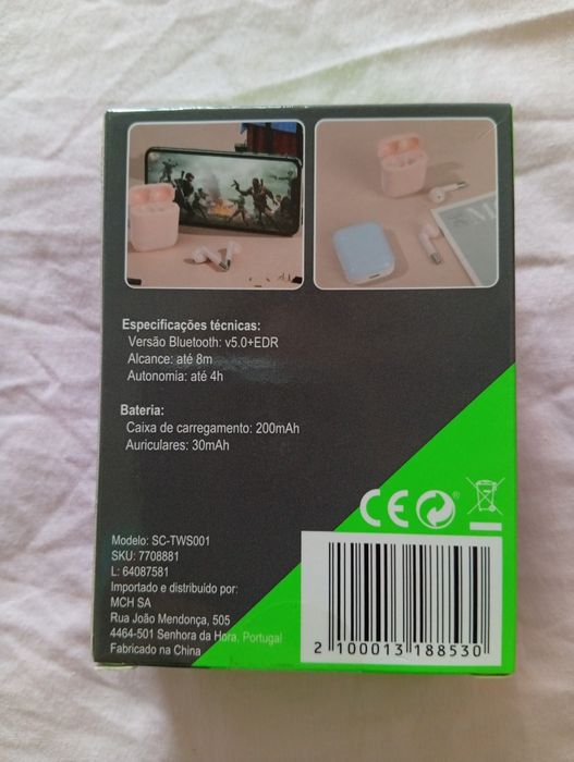 Phones sem fios, na caixa, novos e selados