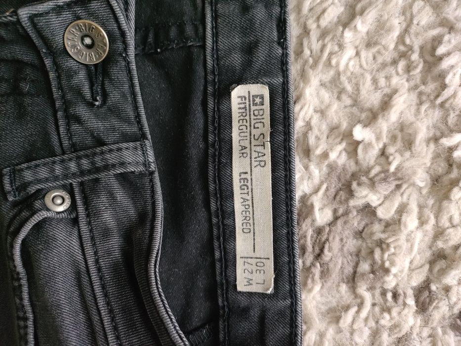 Jeansy czarne regular waist prosta nogawka