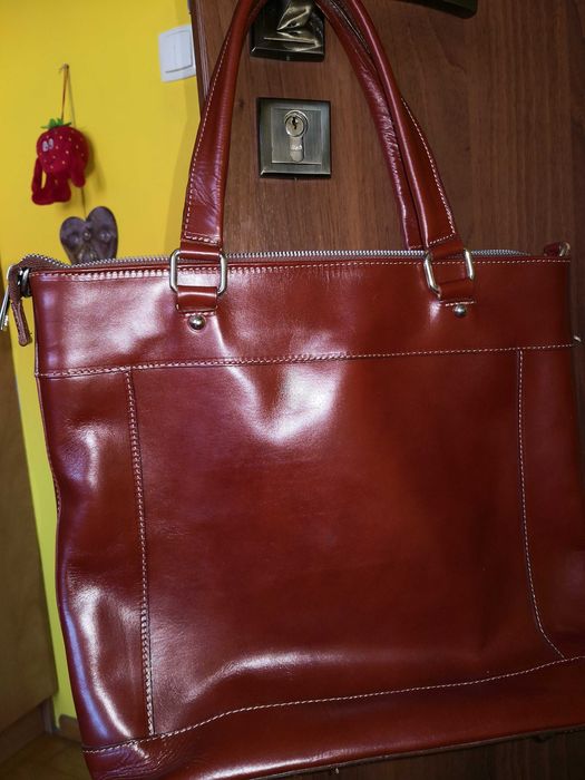 Torebka skórzana w odcieniu brązu