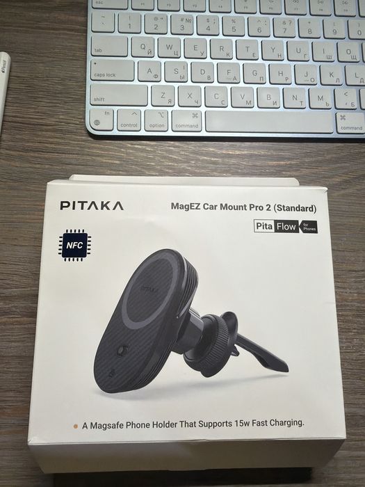 Тримач телефона в авто з бездротовою зарядкою PITAKA MagEZ Car Mount Pro 2