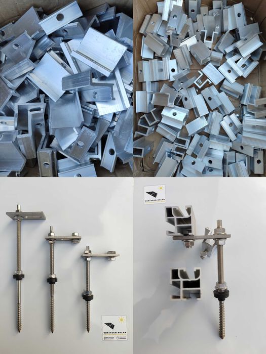 Кріплення для сонячних панелей: алюміній/ оцинковка/ шпилька / прижими