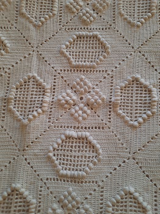 Colcha de solteiro em crochet.