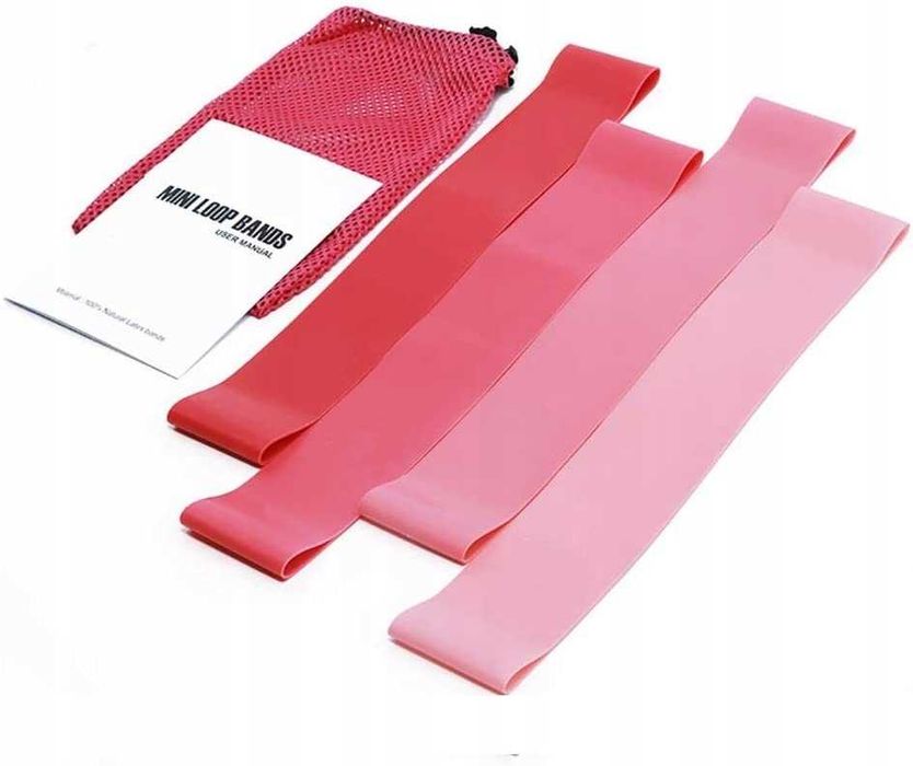 Zestaw 4 gum oporowych do ćwiczeń pasy + etui