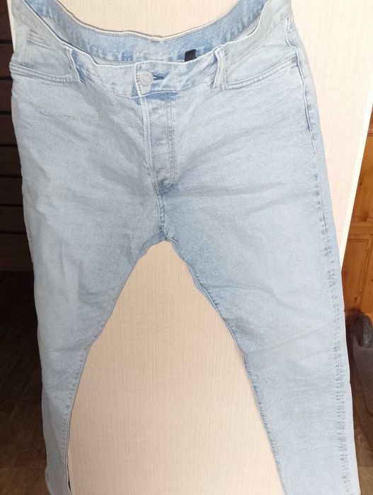 H&M р.54(талия 100-104см) джинсы мужские голубые