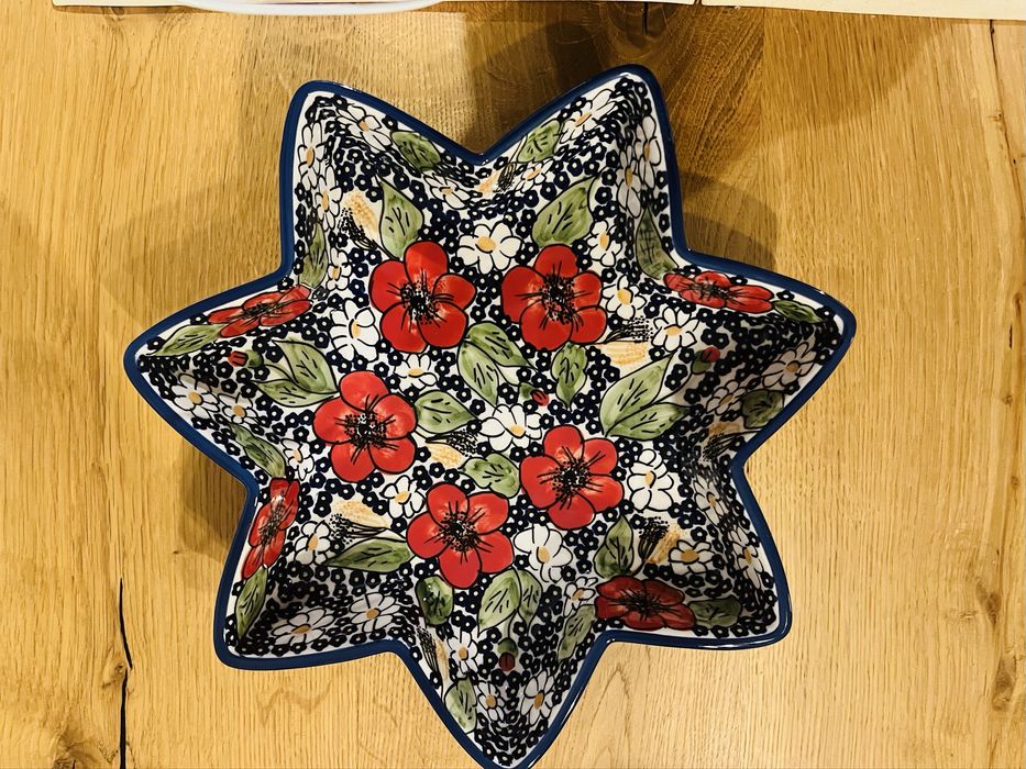 Ceramika bolesławiec Unikat gwiazda