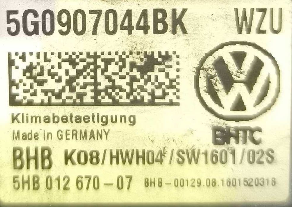 Comando Chauffage / Sofagem 5G0907044BK - VW GOLF VII