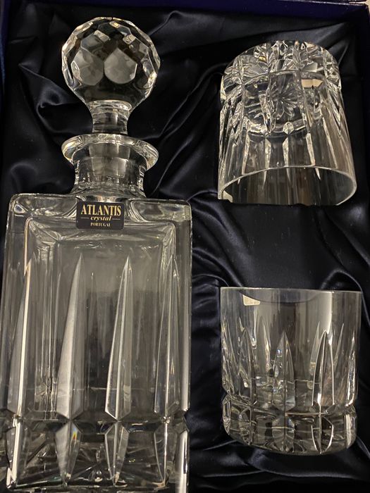 Cristal Atlantis Garrafa com dois copos