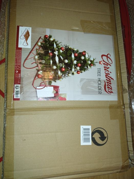 Sanie sanki pod choinkę stojak ozdobne metalowo drewniane