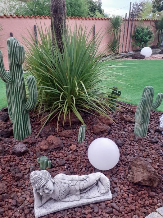 Cactus vários tamanhos em cimento verde - ornamentos jardim