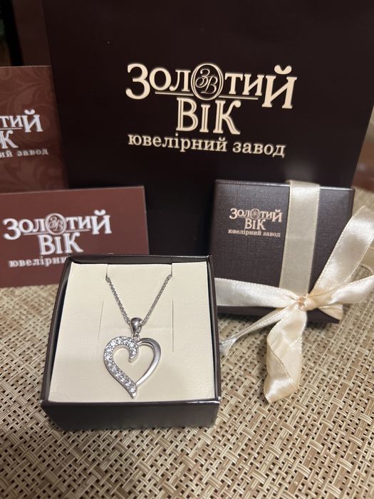 Набор цепочка с кулоном серебро