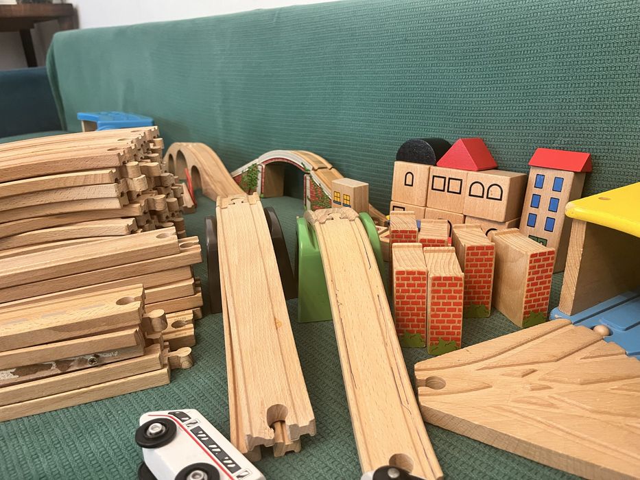 Drewniana kolejka Ikea Brio duży zestaw