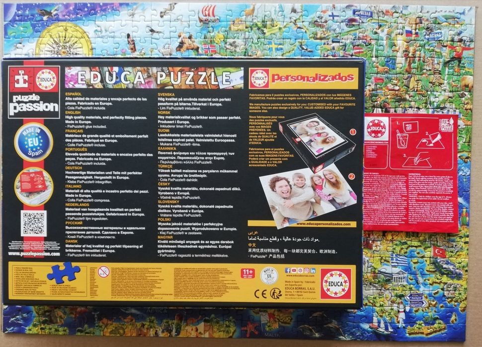 Puzzle EDUCA Mapa Europa (Ilustrado) 500 Peças (Montado)