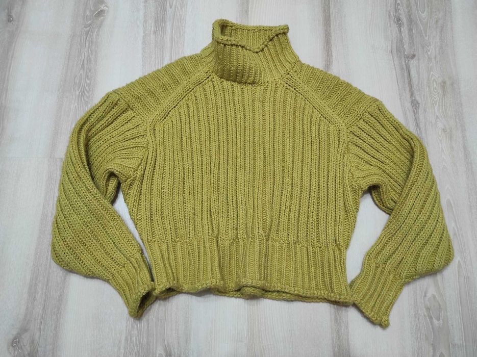 Теплий в'язаний светр oversize, светр тепла в'язка під горло H&M