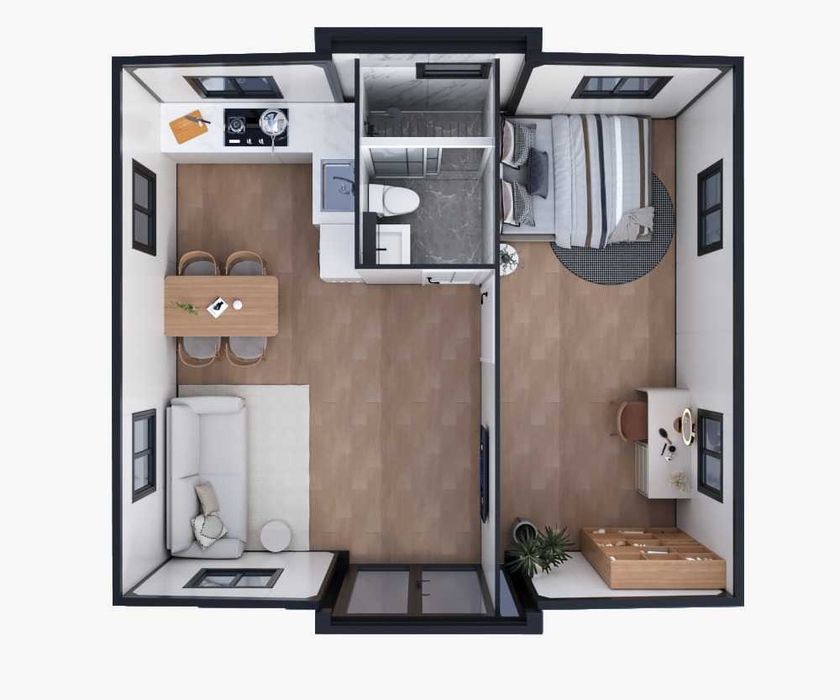 Nowoczesny domek kontenerowy 35m2