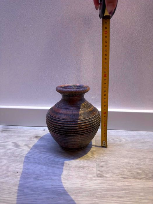 Jarra / Vaso Decorativo Rústico em Cerâmica / Barro Artesanal (19 cm)