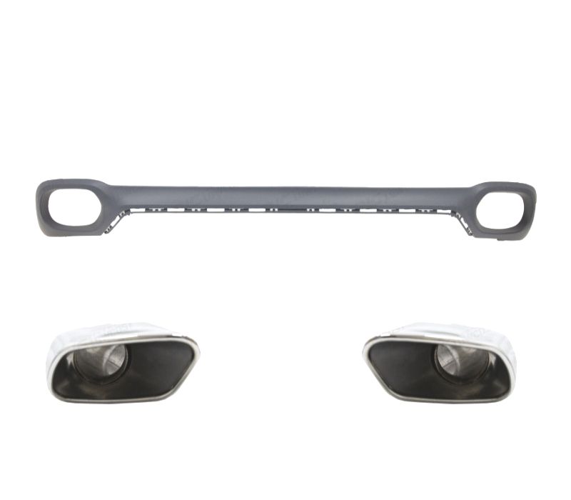 DIFUSOR BMW X6 F16 14-19 LOOK M + PONTEIRAS DE ESCAPE CROMADAS
