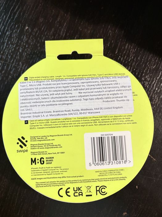 Kabel 3w1 1 metr USB-C Micro USB i Lightning