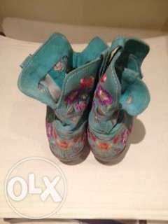 Bota/Botim de Senhora em Camurça e sola de Couro