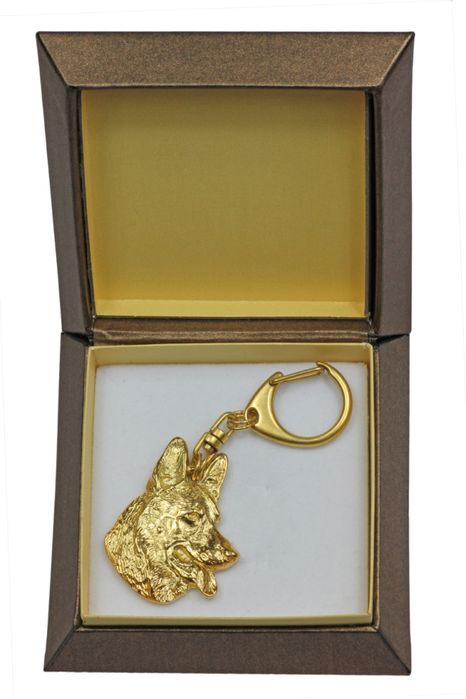 Owczarek niemiecki brelok pozłacany w pudełku Art-Dog