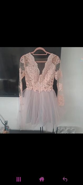 Koronkowa sukienka tiul haft bal wesele slub cywilny rozkloszowana