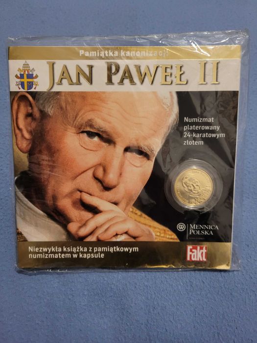 Nowa książka z numizmat Pamiątka kanonizacji JAN PAWEŁ 2 monety papież