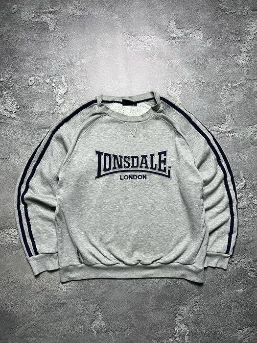 Винтажный  Свитшот дефект Lonsdale биг лого большой логип на лампасах