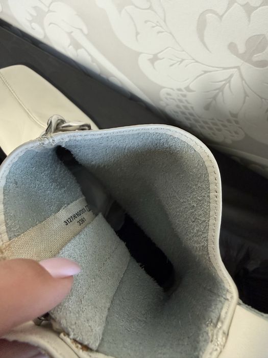 Botki Zara śmietankowe skóra