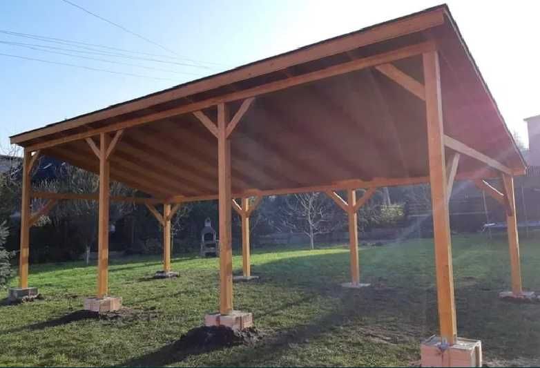 Wiata drewniana samochodowa Zadaszenie Ganek Weranda Pergola Daszek