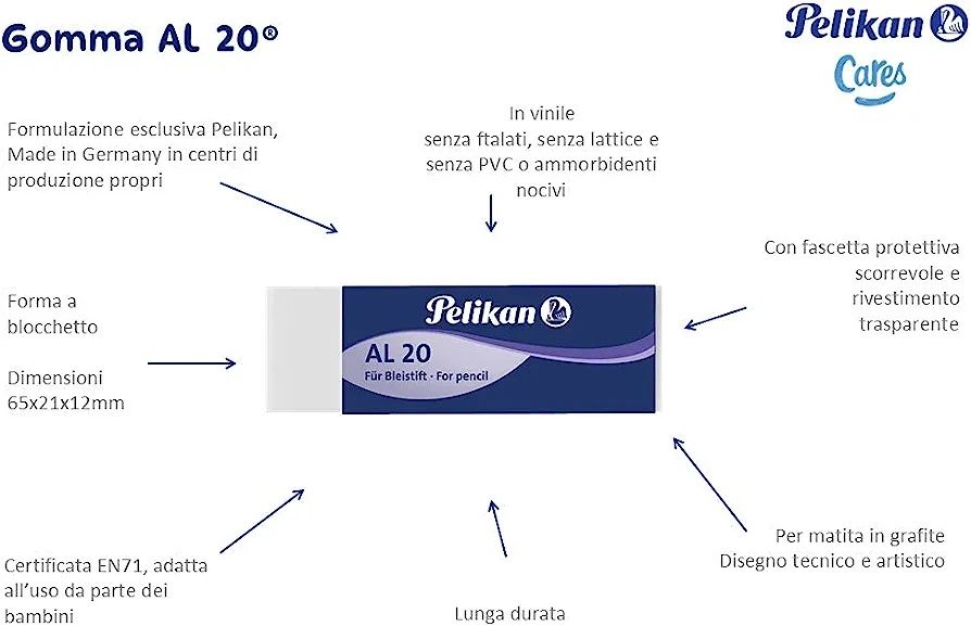 CAIXA 20PCS! Pelikan Borracha AL 20, p desenho técnico escolar