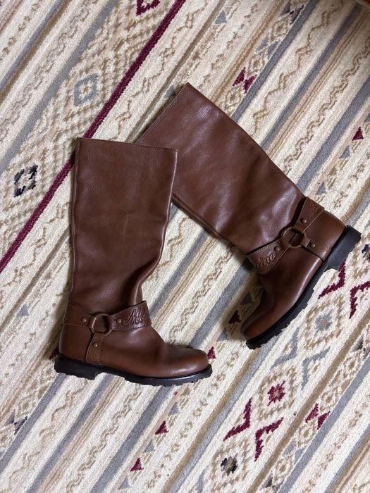 Love Moschino шкіряні сапоги коричневі 38 розмір