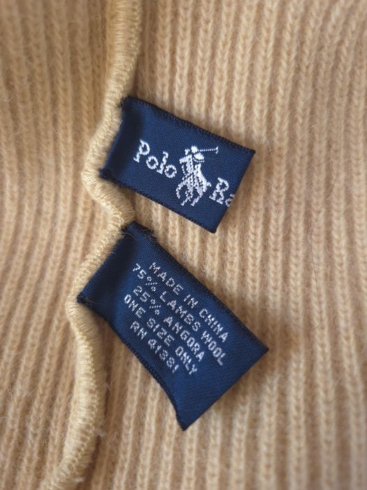 Czapka i szalik jasny żółty