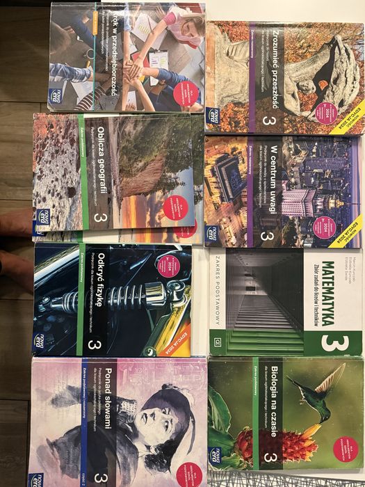 Podręczniki 3 kl LO , Technikum  historia, WOS, J polski zakres rozszerzony
