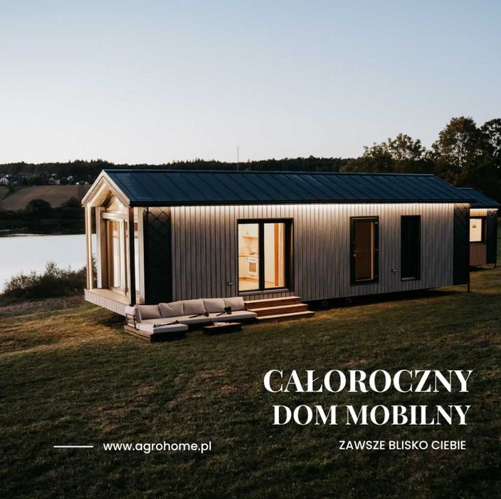 Domek z dużym przeszkleniem Całoroczny 50m2 drewniany Mobilny Modułowy