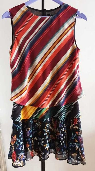 Desigual Naticos Sukienka z falbanami rozmiar 40