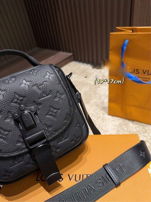 Louis Vuitton Slock сумка мужская кожаная кожа натуральная черная