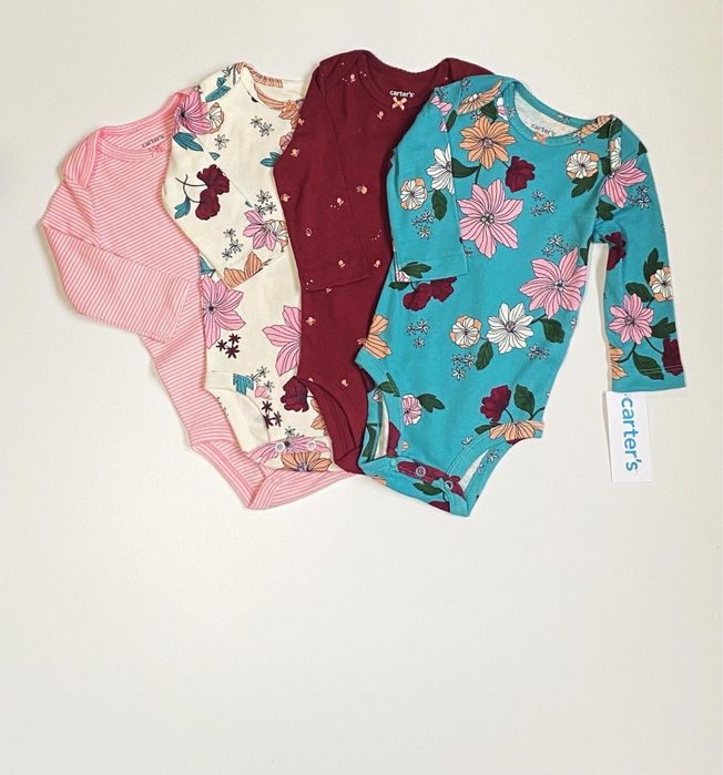 боді від Carters з коротким рукавом та довгим 3м 6м 18м 24м