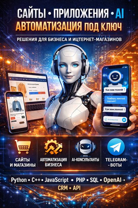 Создание сайтов, приложений, AI-продавцов и автоматизация под ключ